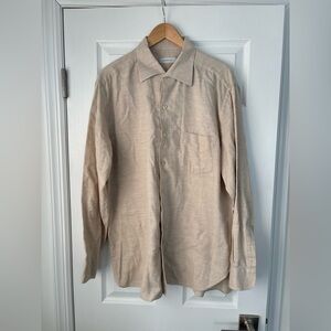 Ermenegildo Zegna men's tan button down shirt size XXL